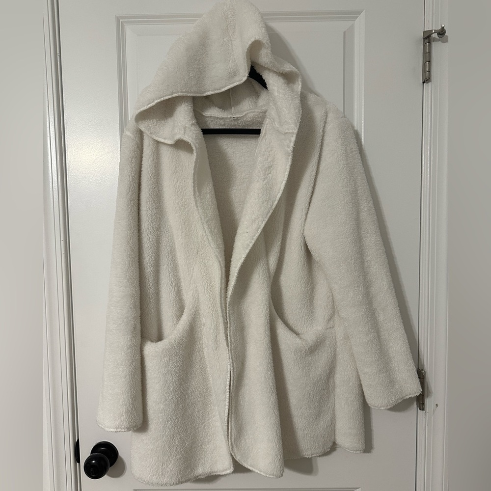 Fuzzy teddy bear cardigan